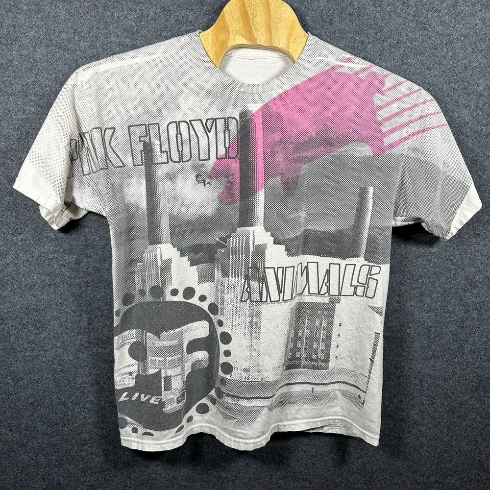 Pink Floyd Animals Shirt Mens XL White All Over Print 2007 Band Tee Rock Graphic